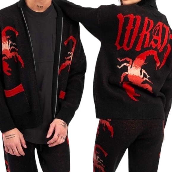 NWT SPIRIT JERSEY Wrath Scorpion Sweater Scorpio Loner Knit Zip Up Unisex Heavy - Picture 6 of 9